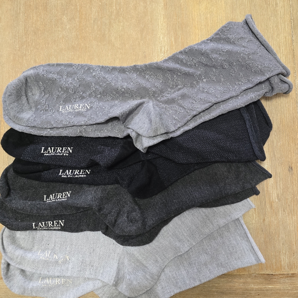 Ralph Lauren Women's Gray and Black Sock Collection